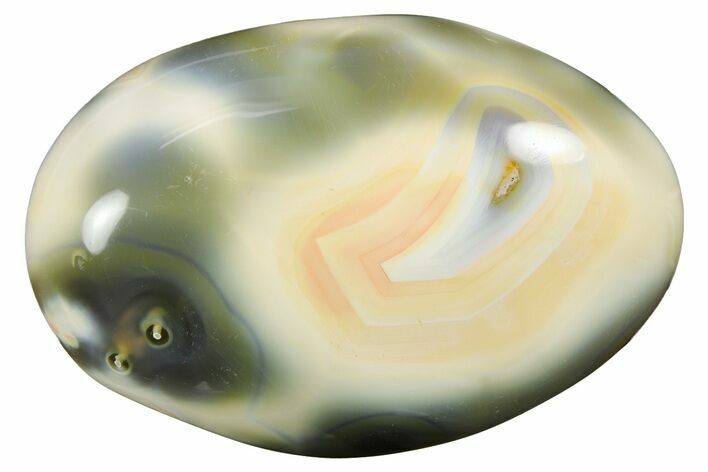 Colorful, Polished Banded Agate Palm Stone - Madagascar #256386